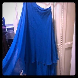 Marchesa royal blue layered gown